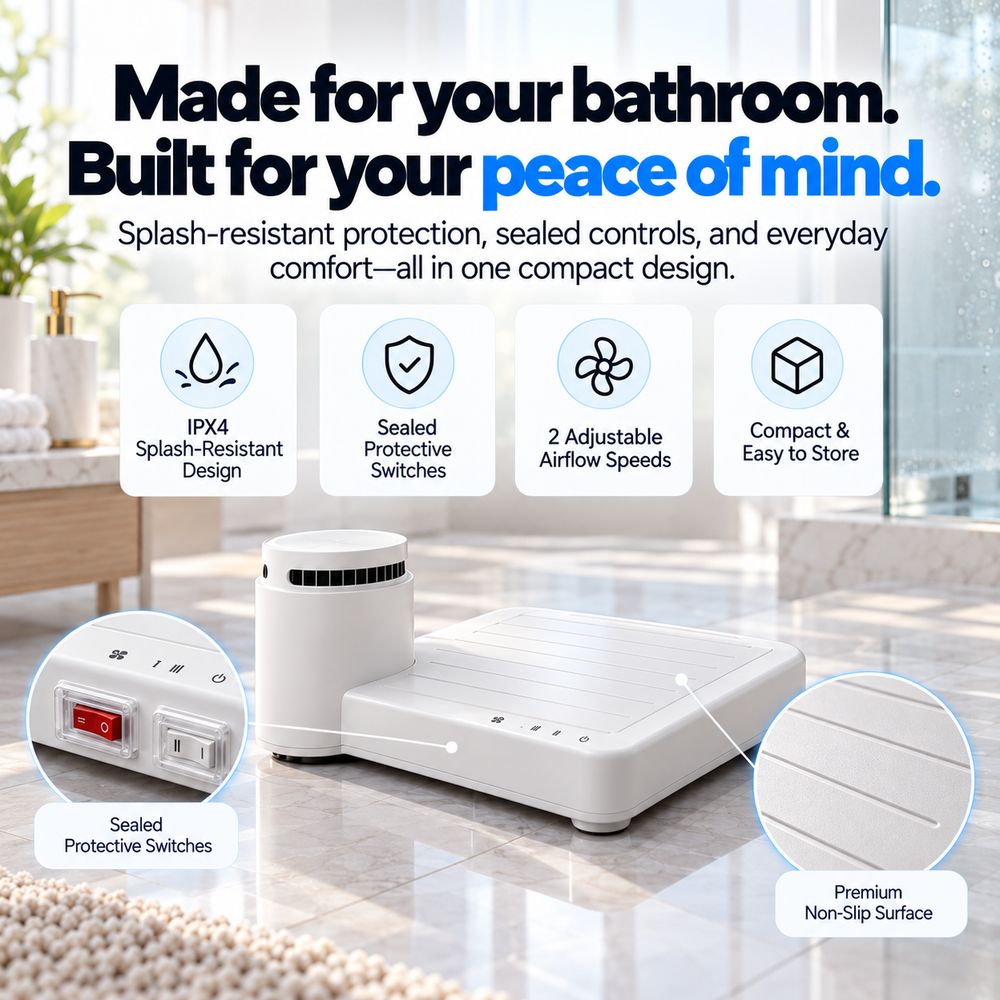 IPX4 splash-resistant design with sealed protective switches